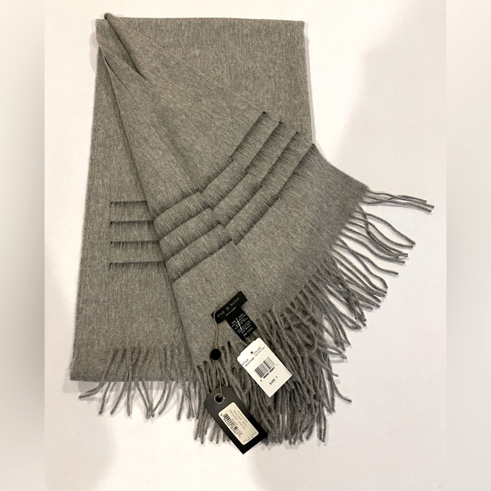 Rag & Bone Merino Wool Scarf Unisex Minimalist Style Super Soft Lightweight
